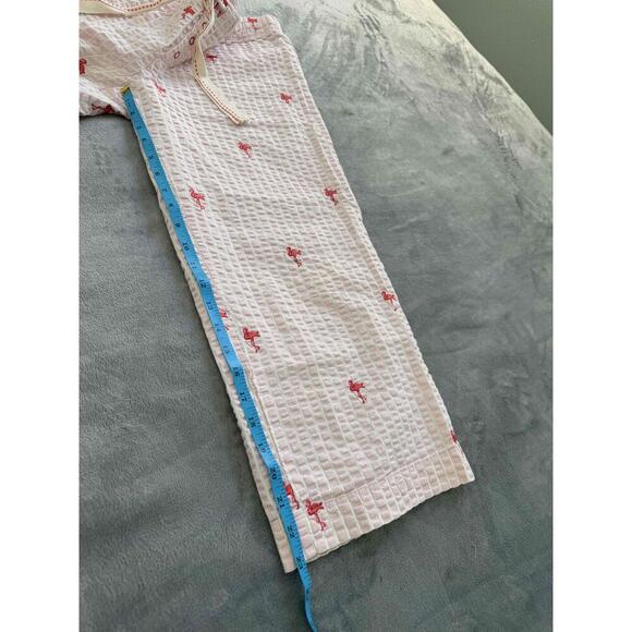 Gapbody Pink Flamingo Print Elastic Waist Drawstring Relaxed Crop Pants S Petite - Picture 9 of 9
